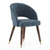 Celia Accent Dining Chair In Davos Plus Velvet Fabric In Dark Teak Finish