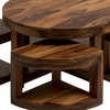 Queens Sheesham Wood Accent Coffee Table Set With 4 Stools