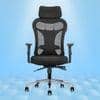 Vertex High Back Mesh Office Chair with Headrest in Black Colour