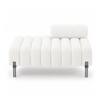 Doe Buck Luxury Boucle Accent Lounge Chair in White Colour with Black Metal Legs