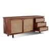 Ratan Solid  Wood 2 Door Sideboard In Teak Finish