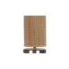 Round Cylindrical Bamboo Table Lamp with Steel Base