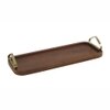 Metalsmith Wooden Serving Tray with Metal Handle Walnut Finish