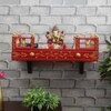 D'Dass Red Mdf and Sheesham Wooden Temple For Pooja
