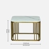 Metlax Square Metal Nesting Coffee Table Set Gold Finish White Porcelain Top Set Of 2