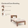 Boston Solid Wood Single Size Bed In Teak Finish