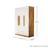 Hexa Red Wooden 3 Door Wardrobe with 2 Drawers Hanging Space in Giant Wood and Frosty White Color