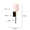 Devansh Metal Electric Wall Light in Black Colour with White Shade Count of 1 Light