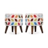 Willow Solid Wood Ottomon in Multicolor Colour