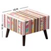 Hues Jacquard Wooden Stool in Multi Color Set of 2