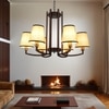Eliante Chandelier 6-Light Mild Steel With Fabric Shade Modern Hanging Ceiling Light