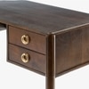 Reyna Ribbed Double Pedestal Solid Wood Desk in Brown Colour