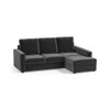 Apollo Sofa (Colour : Pebble Grey, Cushion : Hard, Back Type : High Back, Seating Capacity : Right Aligned 2 Seater + Right Aligned Chaise + Ottoman)