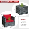 Carry Bird Wicker Patio Furniture Outdoor Balcony Chairs In Grey And Red Colour