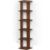 BLUEWUD Braine Engineered Wood Multipurpose Wall Decor Floating & Free Standing Shelf Display Rack Decorative Hall D�cor for Living Room Home Furniture (6 Square Shelves) (Brown Maple)