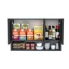 Aluminium Black Profile 4 Tinted Glass Handless Shutter  In Slate Grey Finish