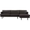 Scandinavian Dextra Three Seater L Shape Sofa Matte Black Finish