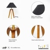 Griffith hand crafted Solid wood honey finish Tripod Table Lamp With Black Cotton Shade