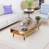 Hexa Engineered Wood Coffee Table With Metal Legs In Flower Wenge