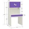 Corolla Kids Study Desk with Drawer Built In Bookshelf and Petal Handles in Lavender Purple Colour