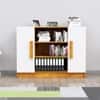 Hexa Engineered Wood Bookshelf in Giant Wood and Frosty White Colour