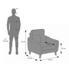 Ronan 1 Seater Fabric Sofa in Denim Blue Colour