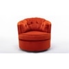 Marius Swivel Solid Wood Round Chair in Orange Colour