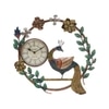 Metal Handpainted  Decorative Peacock Wall Hanging Showpiece With Clock By Craft Tree