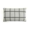Windowpane Antique Grey  And Natural Pillow Cover 12X20 Inches