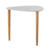 Metalsmith Solid Wood Side Table in White & Natural Finish