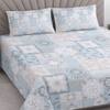 Cream Floral Cotton 400 Tc Flat Queen Size Bedsheet With 2 Pillow Covers