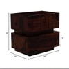Cnc Solid Wood Bedside Table in Walnut Finish