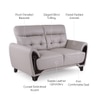 Radiance 2 Seater Leather Sole in Light Grey Colour