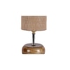 Naomi Beige Natural Fiber Shade Table Lamp with Natural Wooden Base