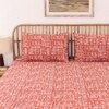 Gamathi 1 Double Bed Sheet & 2 Pillow Covers + 1 Double Duvet Cover with Rust colour