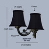 Devansh Dual Gold  Antique Wall Mounted Lamp With Black  Cotton Shade