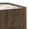Dorian Engineered Wood Bedside Table With Ceramic Top In Walnut High Gloss Finish