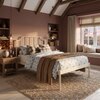 Hackney Metal Non Storage Single Bed in Glossy Ivory Finish
