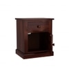 Woodway Solid Wood Bedside Table in Teak Finish