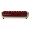Resco Velvet 2 Seater 4 Feet Ottoman Bench in Maroon & Cream  Color