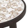Fleur Side Table White & Americain Walnut Finish