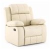 Griffin One Seater Manual Recliner in Ancient Ivory Cream Leatherette