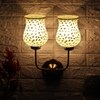 Devansh Metal Electric Wall Light in Gold Colour with Multicolor Shade Count of 2 Lights