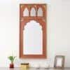 Cole Wood Carved Mirror Frame in Distressed Red