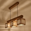 Lyon Beige Solid Wood Cluster Hanging Light