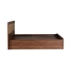 Yuko Engineered Wood Upholstered King Size Bed In Columbia Walnut Finish With Hydraulic Storage