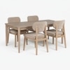 Dune Solid Wood Four Seater Dining Table Set in White Colour