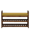 Holmsvik Solid Wood Shoe Rack with Seating in Walnut Brown finish