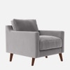 Reiti Velvet 1 Seater Sofa in Grey Colour