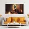 The Castle Decor Lord Buddha Meditation Wall Painting Wooden Framed 27x48 Inch (Style 6)